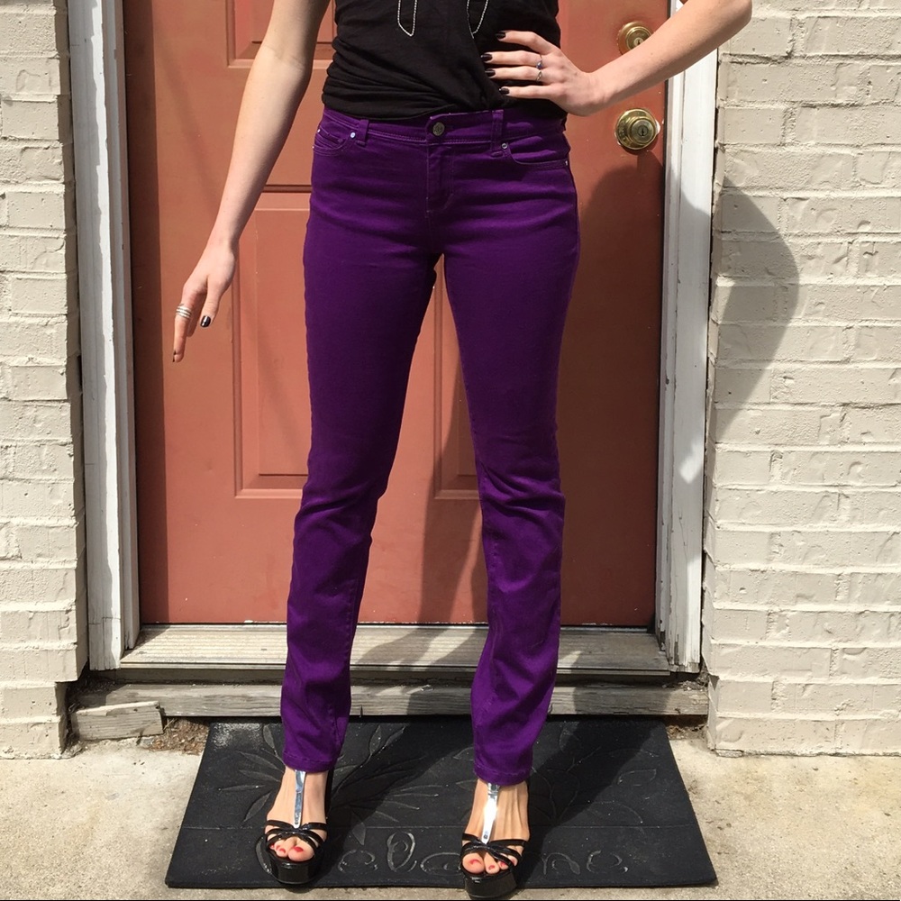 Vibrant purple skinny jeans!